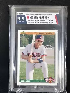 1992 Upper Deck Manny Ramirez ROOKIE RC #63 HGA 9.5 - Picture 1 of 2