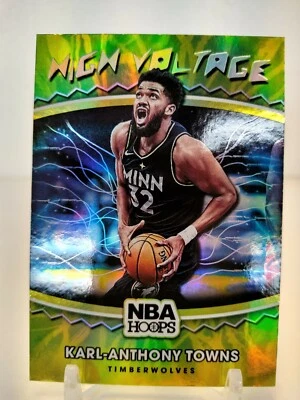 KARL-ANTHONY TOWNS High Voltage SP 2021 22 Panini NBA Hoops SILVER HOLO-FOIL  - Image 1 of 2