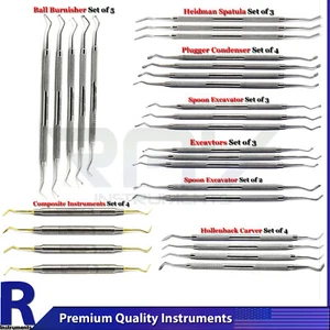 Dental Tooth Filling Restoration Instruments Spoon Excavator Plugger Composite - Picture 1 of 11