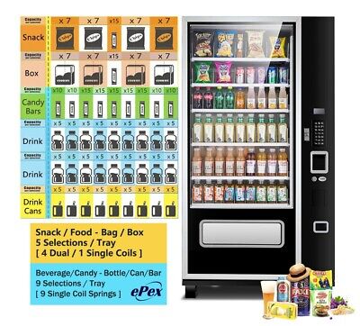 EPEX Beverage Large Combo Vending Machine With Stratified Temp Control Black • 4,499$