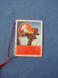 CALENDARIETTO BARBIERE-1937-GIUSEPPE VERDI E LE SUE OPERE-ERNANI-RIGOLETTO - Foto 1 di 2