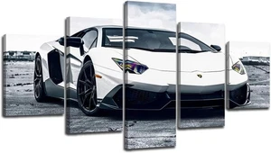 Black and White Lamborghini Wall Art Car Poster Boys Room Decor Racing Car Pi... - Picture 1 of 8