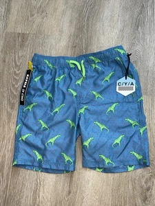 Tilly’s, CYA Brand Volley Shorts - Blue w Dinosaur Print Youth SZ Large NWT - Picture 1 of 3