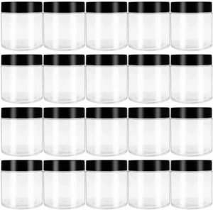 20 Wide Mouth Storage Jars 4oz Clear Plastic Slime Containers Round Refillable - Picture 1 of 2