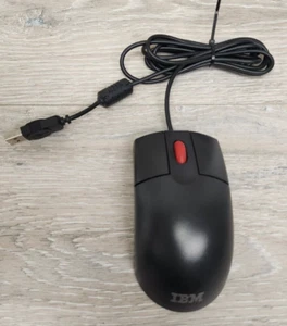 IBM MO28UOL 39Y9870 39Y9875 USB Wired Mouse Red Scroll Wheel Black Tested Works - Picture 1 of 9