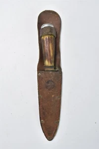 Vintage GERMAN SOLINGEN FIXED BLADE HUNTING KNIFE STAG REMINGTON SHEATH #07031 - Picture 1 of 6