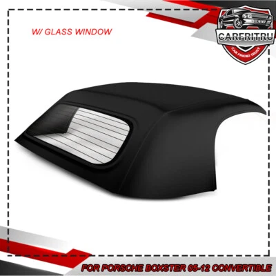 Black Convertible Soft Top w/ Glass Window for Porsche Boxster 05-12 Convertible Foto 1 de 4