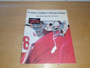1976 RAMAPO COLLEGE (NJ) AT ST. PETERS (NJ) COLLEGE FOOTBALL PROGRAM EX-MINT - Picture 1 of 1