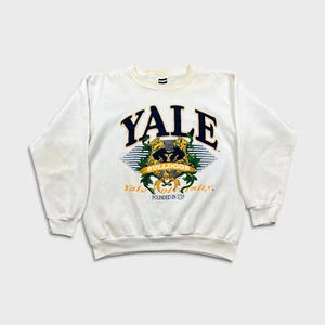 Vintage 90s Yale Bulldogs University Sweatshirt Mens XL White USA Crewneck - Picture 1 of 13