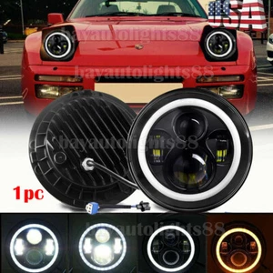 Fit PORSCHE 944 1983-1991 7 Inch LED HEADLIGHT HALO DRL HI-LO Beam Angel Eye DOT - Bild 1 von 13