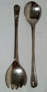 JUEGO DE 2 PIEZAS PARA SERVIR ENSALADA SHEFFIELD WA INGLATERRA PLATO DE PLATA DISEÑO CONCHA 9,50" - Imagen 1 de 5