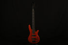 5 Strings Orange Color Electric Bass Guitar Basswood Body  Black Parts 
