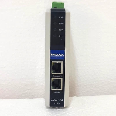 MOXA NPort IA-5150I-T 1-port RS-232/422/485 Device Server with 2 10/100BaseT(X) - Image 1 of 4