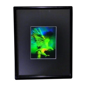 3D EAGLE Hologram Picture FRAMED, Collectible EMBOSSED Type Film - Picture 1 of 7