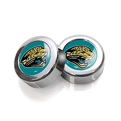 NFL Jacksonville Jaguars License Plate Frame Chrome Screw Covers - Imagem 1 de 3