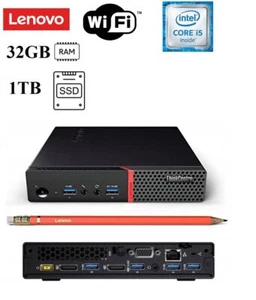 Windows 11 Pro Lenovo i5 2TB NVME SSD 32GB RAM M900 Small Tiny PC WiFi Desktop - Picture 1 of 1