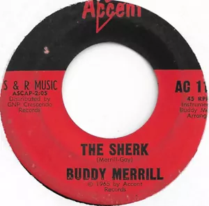 BUDDY MERRILL The Sherk on Accent surf 45 HEAR - Picture 1 of 2