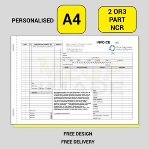 CAR BODY REPAIR & PAINTING INVOICE, PERSONALISED PRINTED NCR, A4 SIZE - Picture 1 of 3