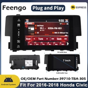 39710-TBA-A11 Touch Screen Radio OE Navigation Display  FOR 2016-18 Honda Civic - Imagen 1 de 16