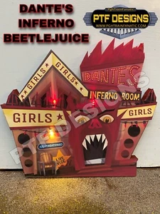 G Scale “DANTE’S INFERNO” BEETLEJUICE HALLOWEEN BUILDING FLAT W/LED - STRIP CLUB - Picture 1 of 7