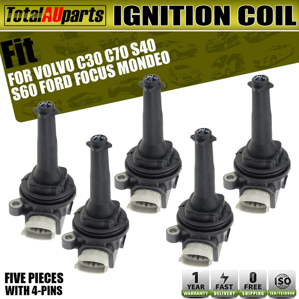 5x Ignition Coils for Volvo C30 C70 S40 S60 S80 2004-2010 Ford Focus Turbo 06-11 - image 1 of 4