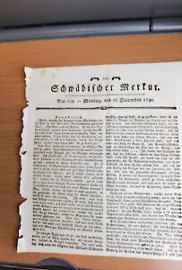 1791 Zeitung Schwaben 154 Frankreich Revolution Regensburg