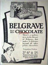 Fry's 'BELGRAVE' Chocolate Confectionary ADVERT - Original 1924 Small Print AD
