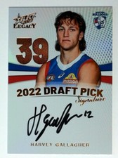 2023 Select AFL Legacy Draft Pick Signature DPS Harvey Gallagher  Bulldogs /175