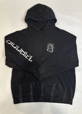 Ripndip Embroidered Dragon Washed Black Hoodie Mens Size Large - Image 1 of 4
