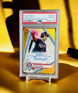 Juan Soto /50 PSA 10 Auto Bat Drop Gold Refractor World Series 2022 Finest POP 3 - Picture 1 of 2