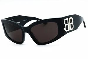 BALENCIAGA BB0321S 007 Sunglasses Blue Frame Grey Lenses 57mm - Picture 1 of 4