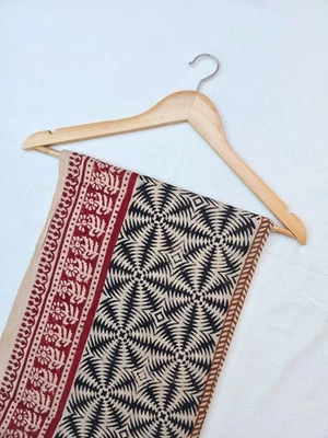 Pareo envolvente de playa, pareo de algodón estampado a mano, bufanda larga, pareo grande, Foto 1 de 4