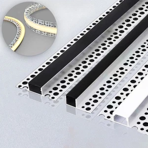 3Pcs 1M Plaster in Recessed Drywall LED Channel Fully Bendable Aluminum Profile - Picture 1 of 42
