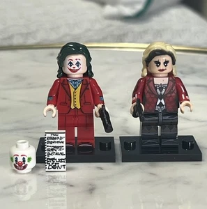 LEGO The Joker Arthur Fleck and Harley Quinn Custom Pad Printed Minifigure Lot - Picture 1 of 2