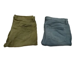 (2) BANANA REPUBLIC Traveler Pants 5-Pocket Slim Fit Stretch MENS 36X32 Tapered - Picture 1 of 7
