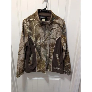 Realtree Camo Fleece 1/4 Zip Jacket/Shirt w/Pink Piping Trim Womens L 12-14 - Picture 1 of 6