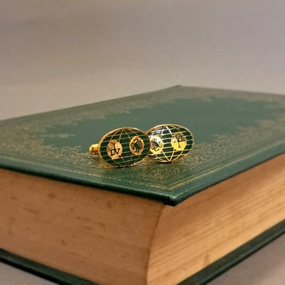 IDV Equestrian Memorabilia Vintage cufflinks stainless steel gold plated LL-107 - Image 1 of 3