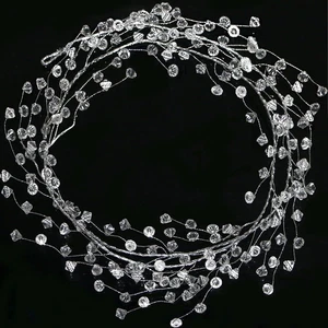 Christmas Garland 20 FT Crystal Diamond Ice Wire Clear Bead Garland for Christma - Picture 1 of 12