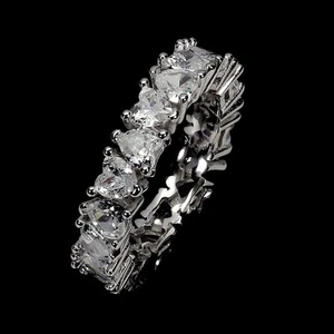925 Sterling Silver Ring Heart Simulated Cz 5mm Natural Gemstone Jewelry Size 7. - Picture 1 of 14