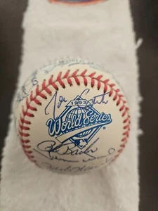 1993 WORLD SERIES BASEBALL AUTOGRAPH SIGNED BY 36 CARTER ALOMAR LEITER PSA - Picture 1 of 10