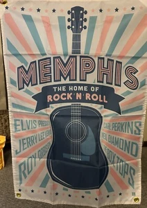 Memphis Home Of Rock 'N' Roll Music 2x3 Ft Flag Banner Tapestry Elvis Free Ship - Picture 1 of 1