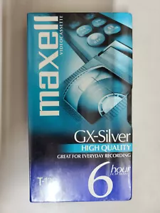 Maxell T-120 VHS GX-Silber 120 hochwertige Videoband Kassette brandneu versiegelt - Bild 1 von 2