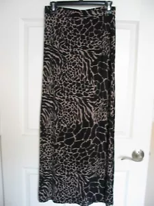 APT-9 women size Small S pull-on maxi skirt leopard print side-slit no-pocket - Picture 1 of 6