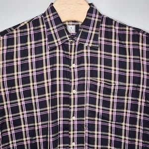 Camicia Peter Millar uomo XL viola nera quadri quadri quadri manica lunga abbottonata - Foto 1 di 9