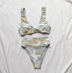 Aerie American Eagle Camouflage Bralette High waisted Cheeky Bikini Swimsuit - Picture 1 of 5