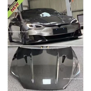 For 16-22 Tesla Model S Real Carbon Fiber Body kits Exterior Hoods panels Bonnet - Picture 1 of 11