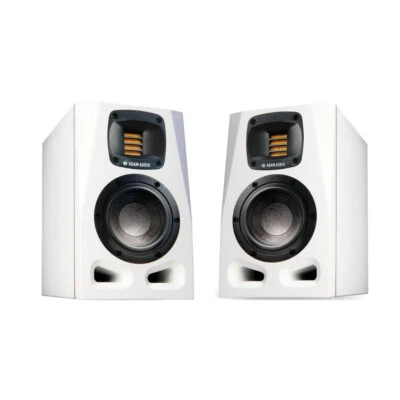 Adam Audio A4V 4 Inch Powered Two Way White Studio Monitor Bundle 2 Pack - Image 1 of 4