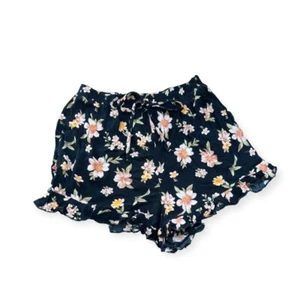 American Eagle Outfitters Women's Size XS Black Floral Pull On Ruffle Shorts - Picture 1 of 8