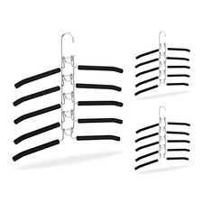 Relaxdays Cintre Multiple Lot de 3 Porte-Pantalons 5 en 1 Gain de Place antid...