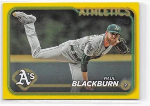 2024 Topps Paul Blackburn #647 Yellow Oakland Athletics - Picture 1 of 2